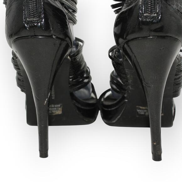 Size 10 CHINESE LAUNDRY Heels FAIR Black Strappy Ankle BackZip - Picture 4 of 10